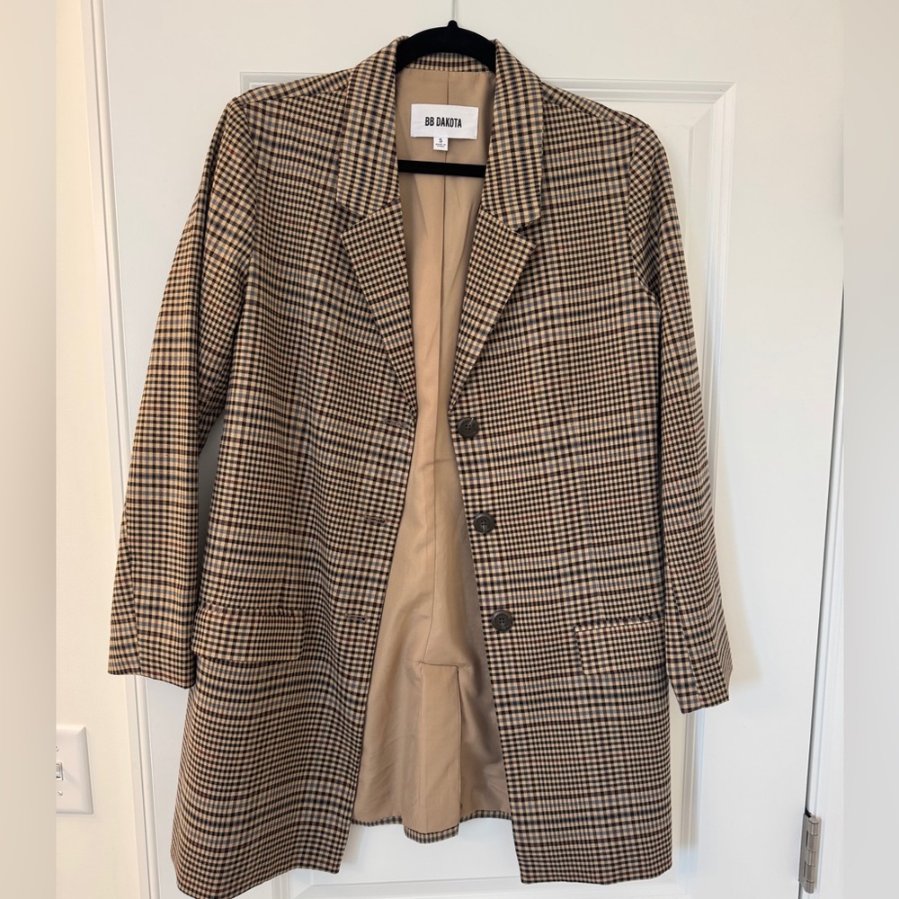 BB Dakota Check This Out Blazer in Brown Size Small